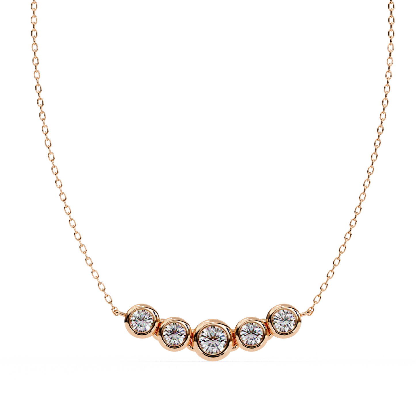 Aurora Bezel Set Diamond Bar Pendant