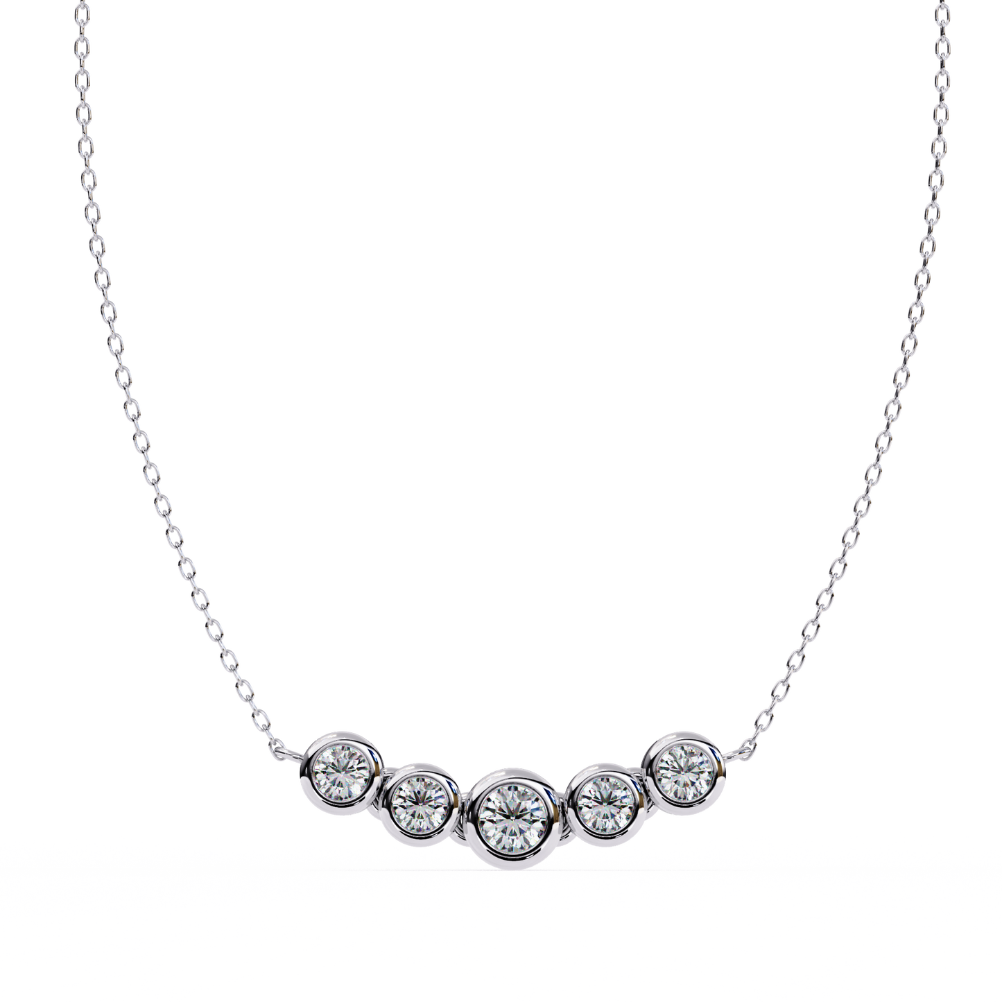 Aurora Bezel Set Diamond Bar Pendant