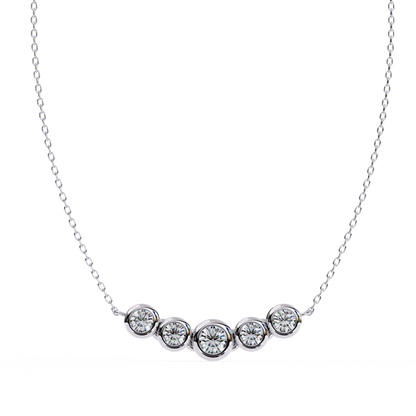 Aurora Bezel Set Diamond Bar Pendant