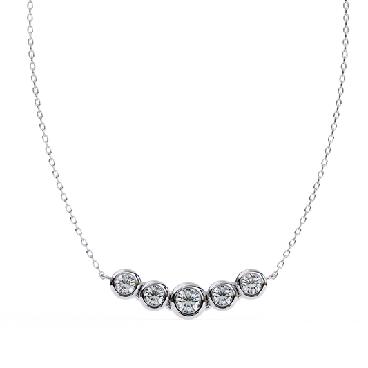 Aurora Bezel Set Diamond Bar Pendant
