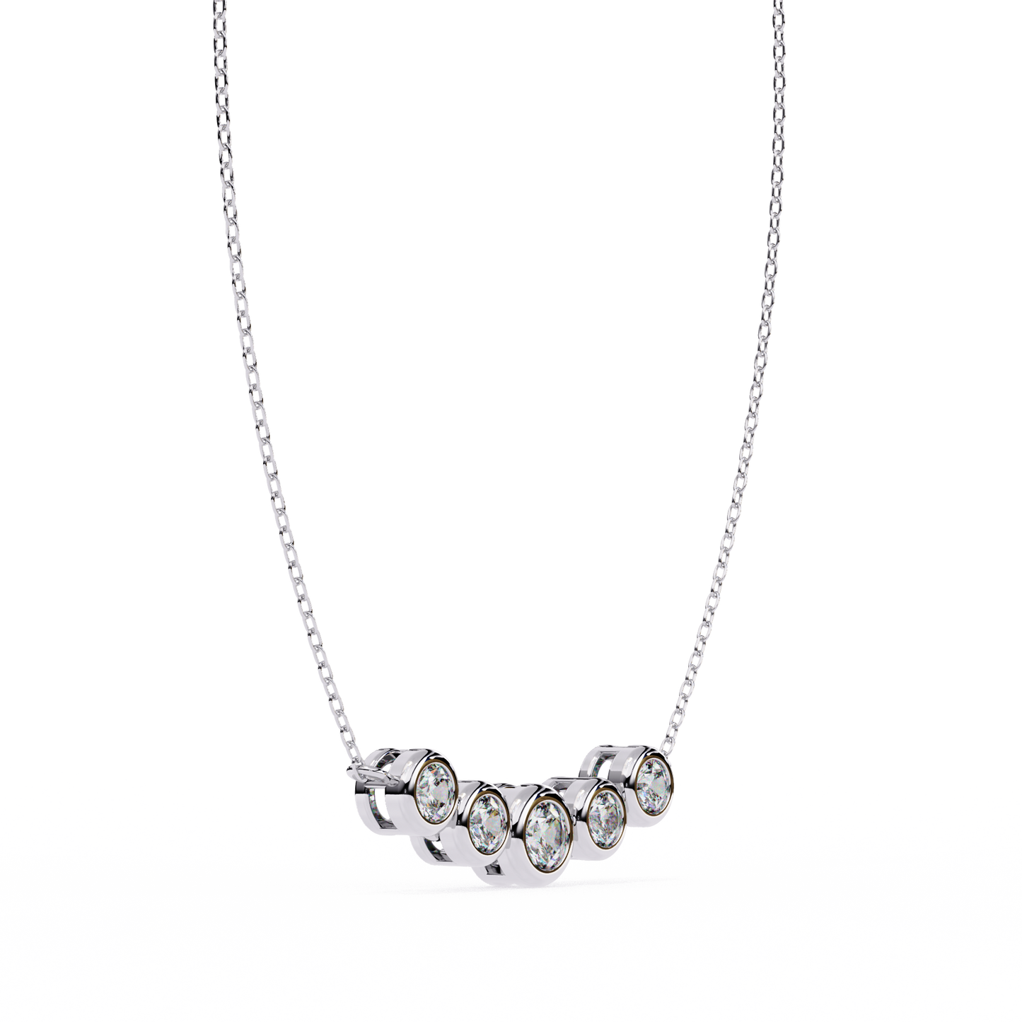 Aurora Bezel Set Diamond Bar Pendant