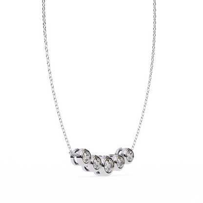 Aurora Bezel Set Diamond Bar Pendant