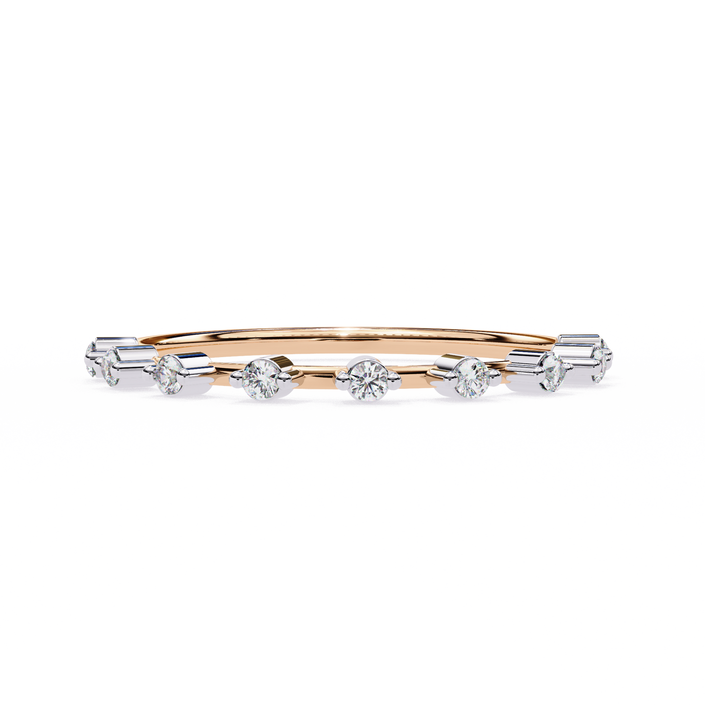 Celeste Diamond Line Ring – Elegant Multi-Stone Minimal Band