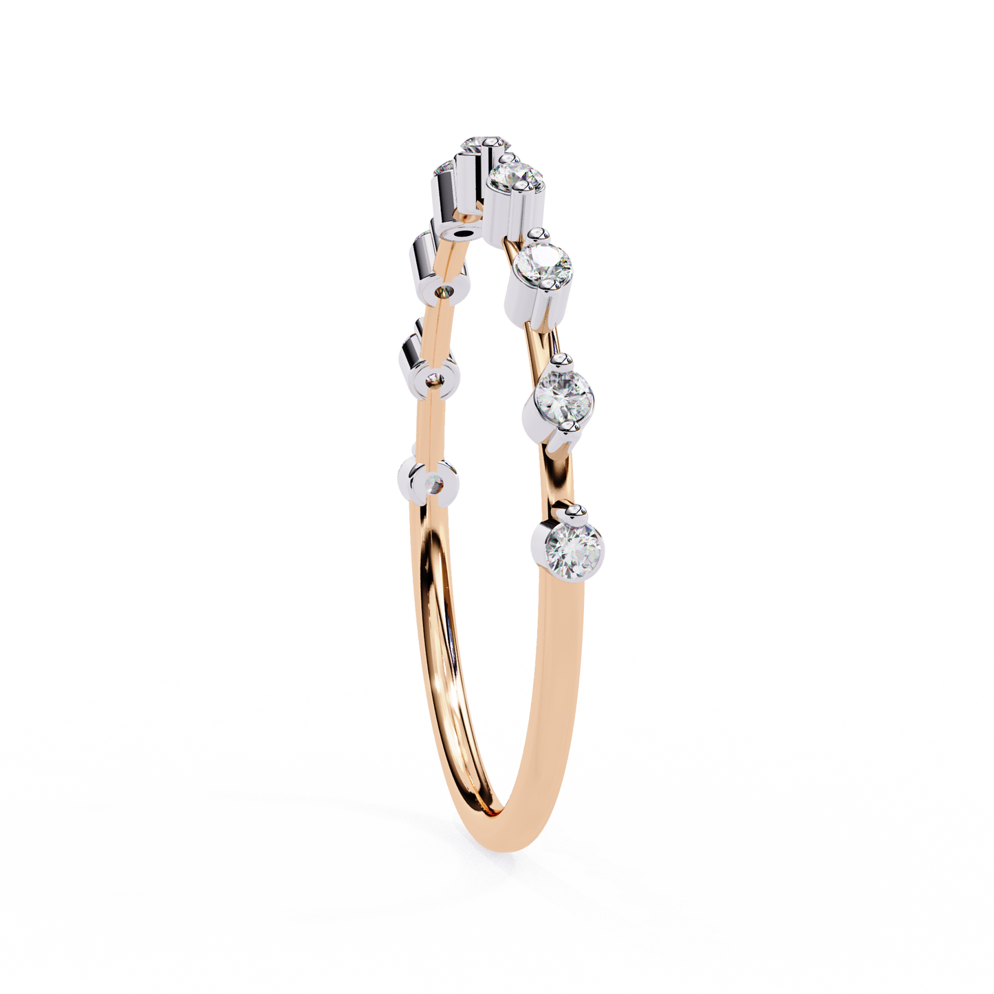 Celeste Diamond Line Ring – Elegant Multi-Stone Minimal Band