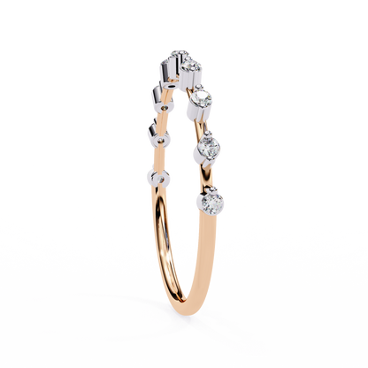 Celeste Diamond Line Ring – Elegant Multi-Stone Minimal Band