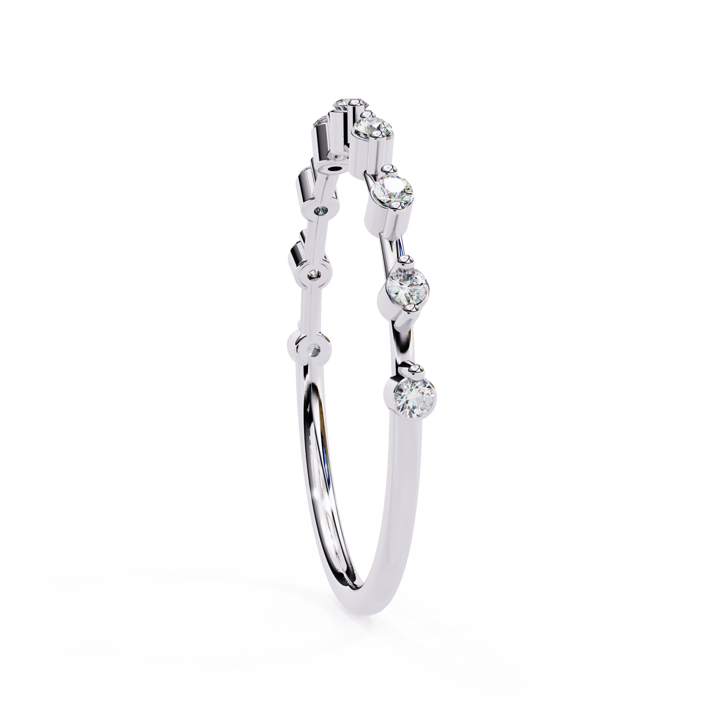 Celeste Diamond Line Ring – Elegant Multi-Stone Minimal Band