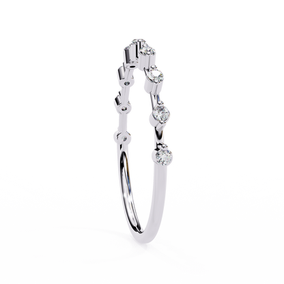 Celeste Diamond Line Ring – Elegant Multi-Stone Minimal Band