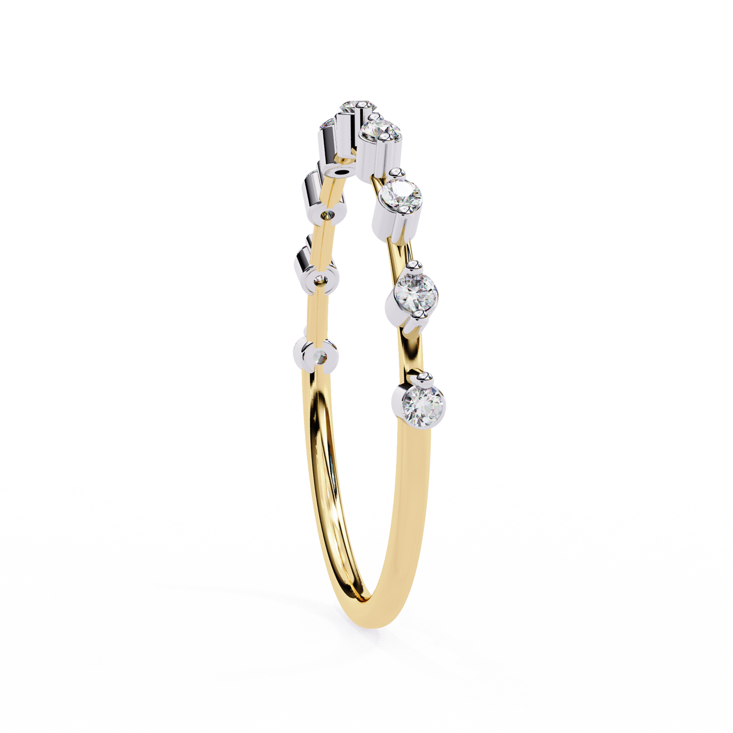 Celeste Diamond Line Ring – Elegant Multi-Stone Minimal Band