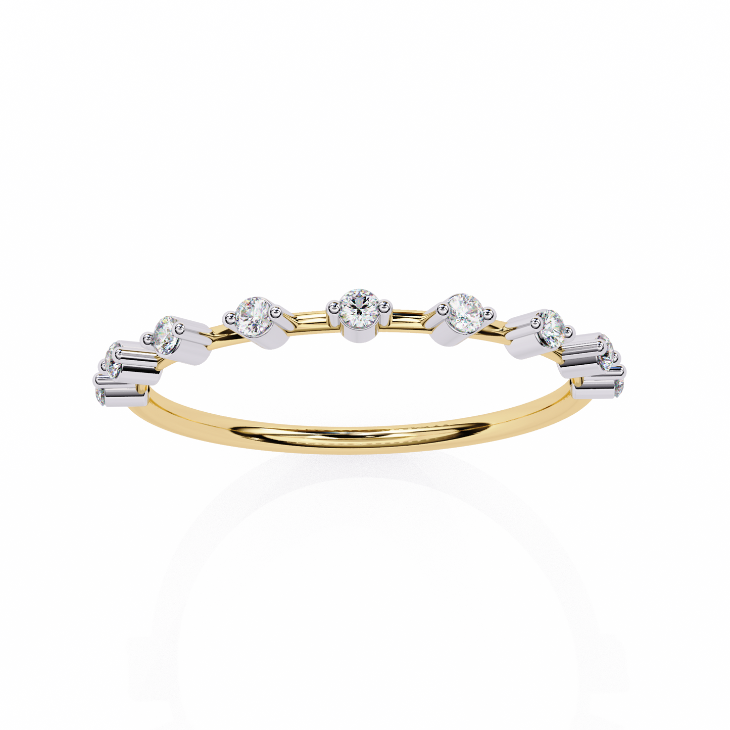 Celeste Diamond Line Ring – Elegant Multi-Stone Minimal Band