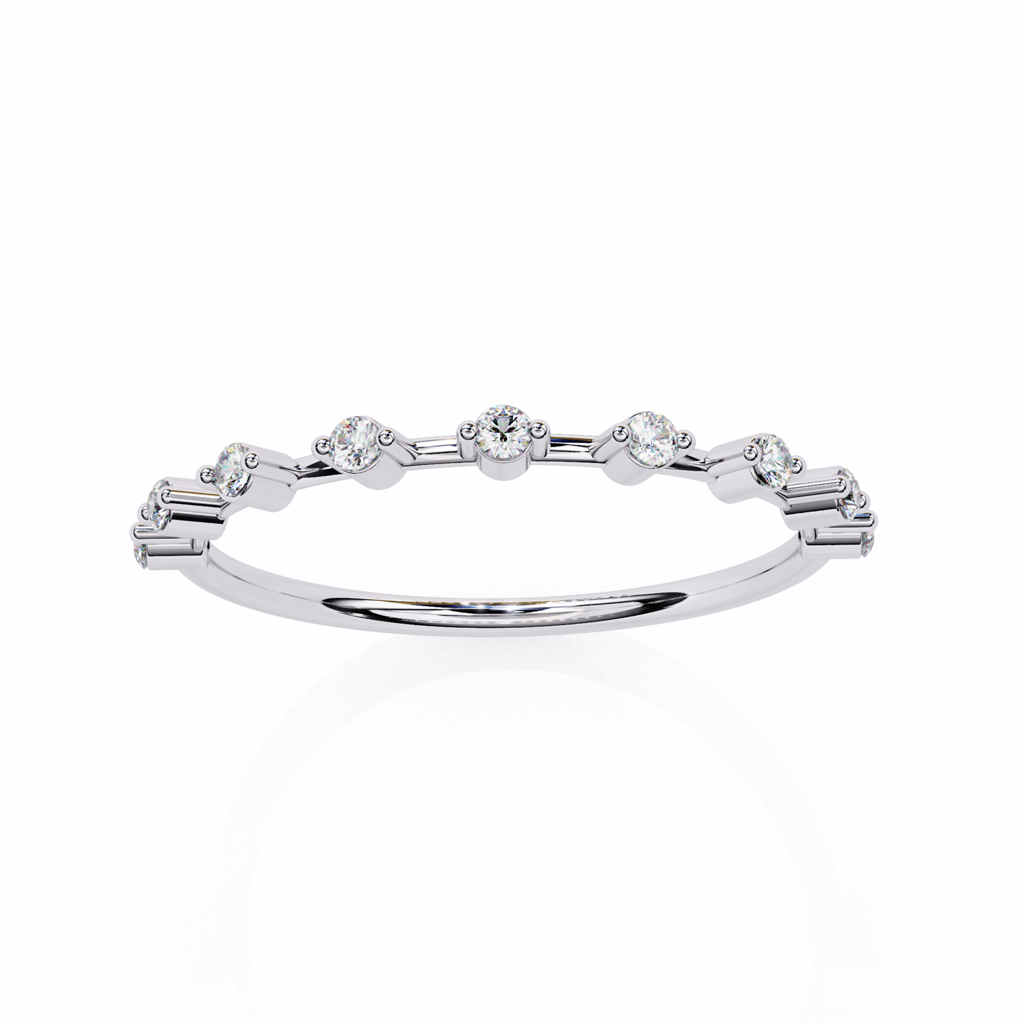 Celeste Diamond Line Ring – Elegant Multi-Stone Minimal Band