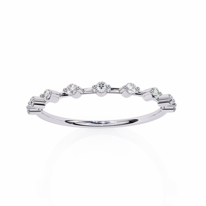 Celeste Diamond Line Ring – Elegant Multi-Stone Minimal Band