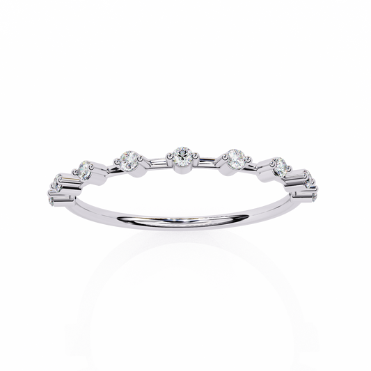Celeste Diamond Line Ring – Elegant Multi-Stone Minimal Band