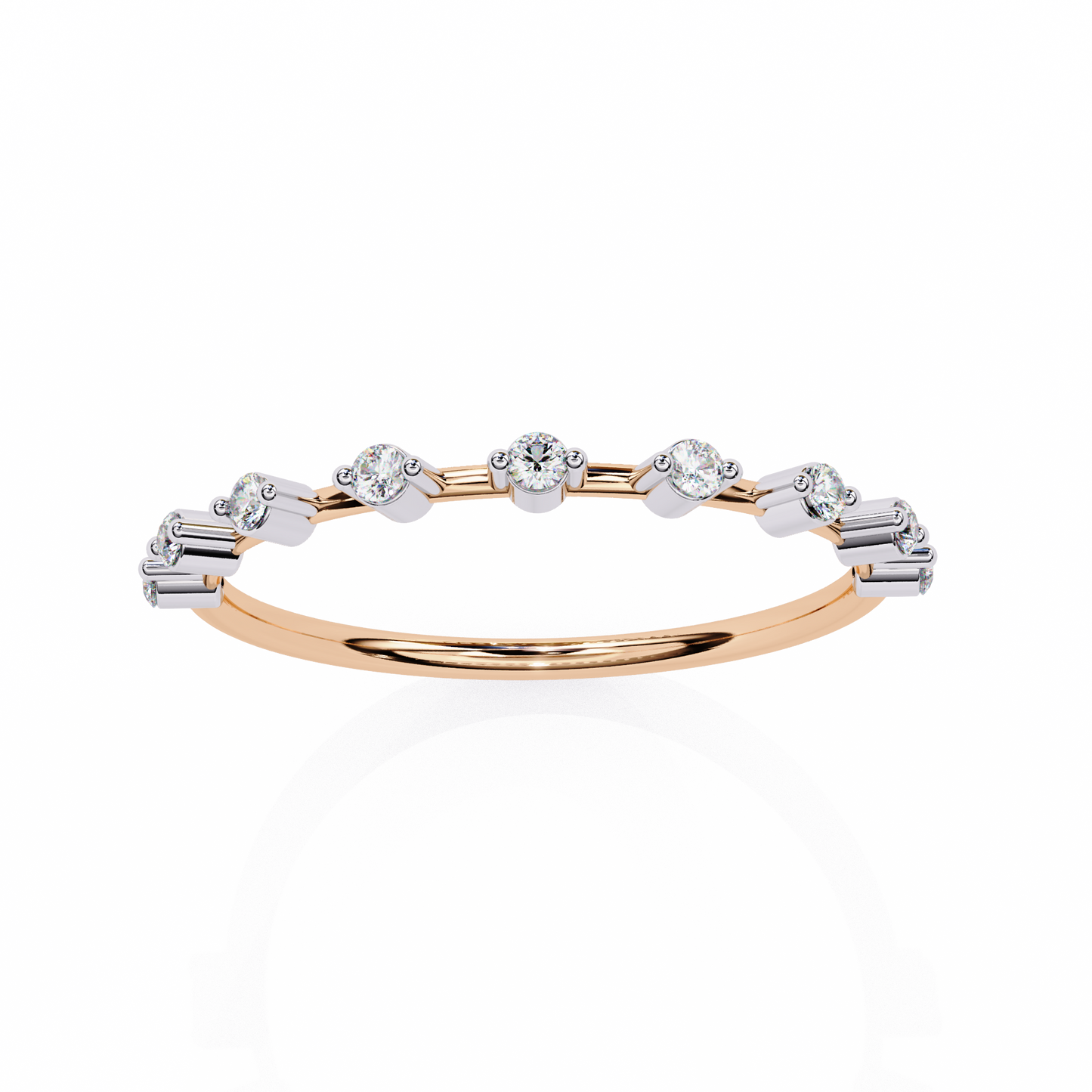 Celeste Diamond Line Ring – Elegant Multi-Stone Minimal Band