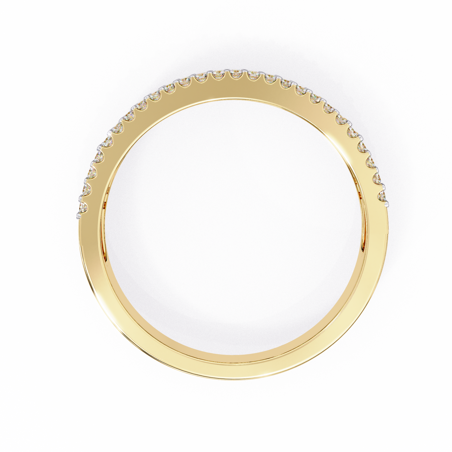 Baguette & Round Diamond Triple Row Band Ring