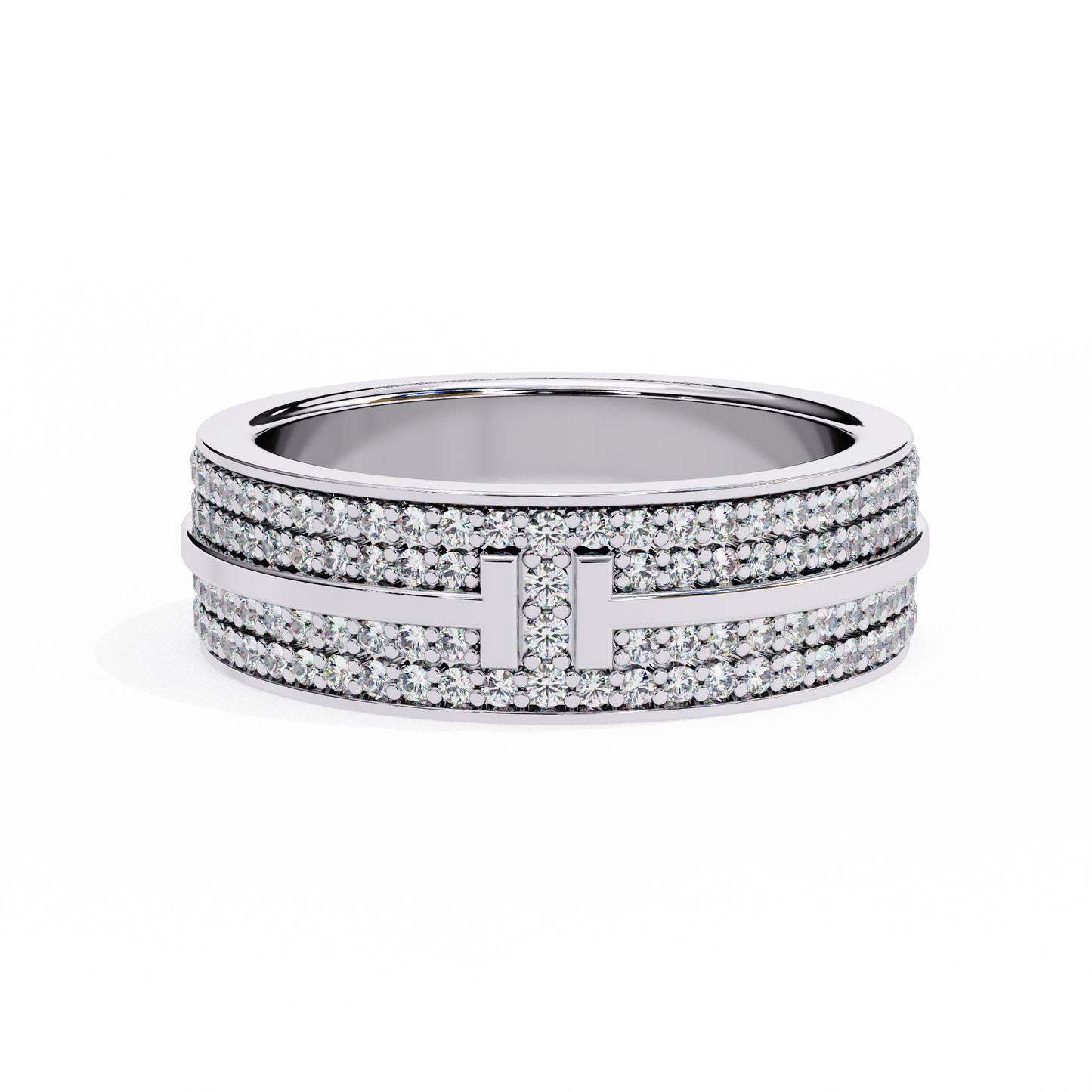 T-Bar Luxe Pavé Diamond Ring