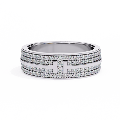 T-Bar Luxe Pavé Diamond Ring