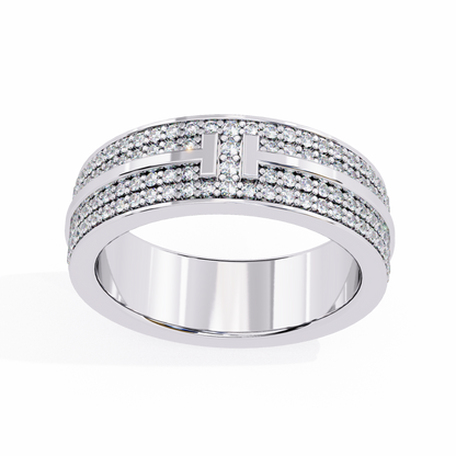 T-Bar Luxe Pavé Diamond Ring