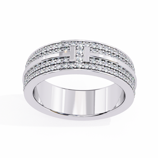 T-Bar Luxe Pavé Diamond Ring