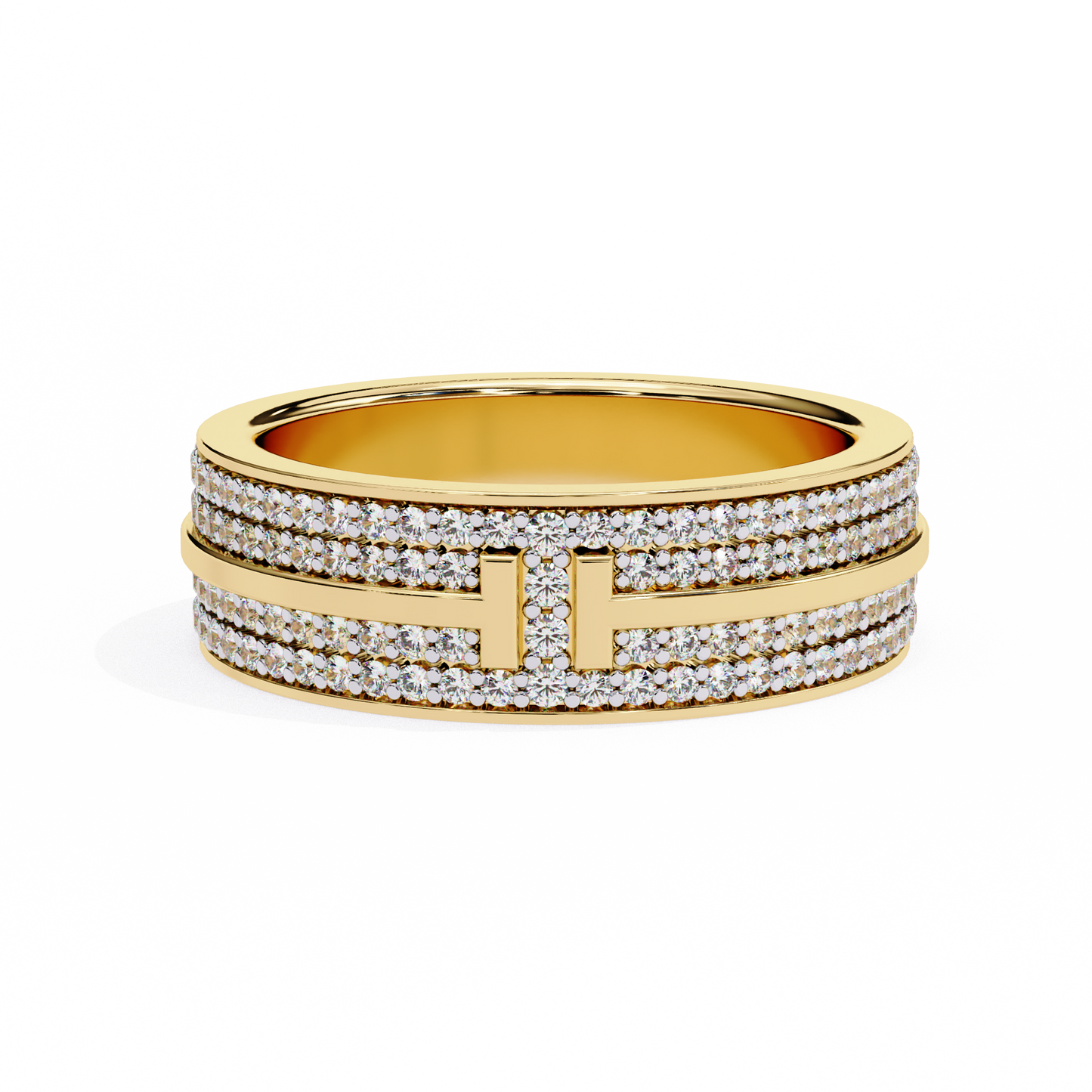T-Bar Luxe Pavé Diamond Ring