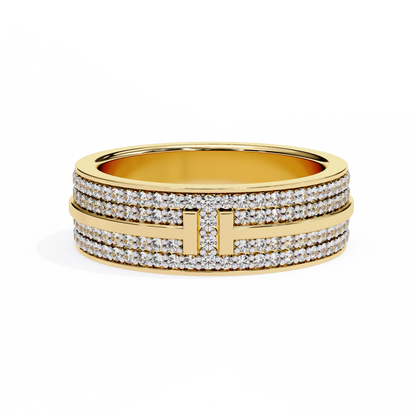 T-Bar Luxe Pavé Diamond Ring