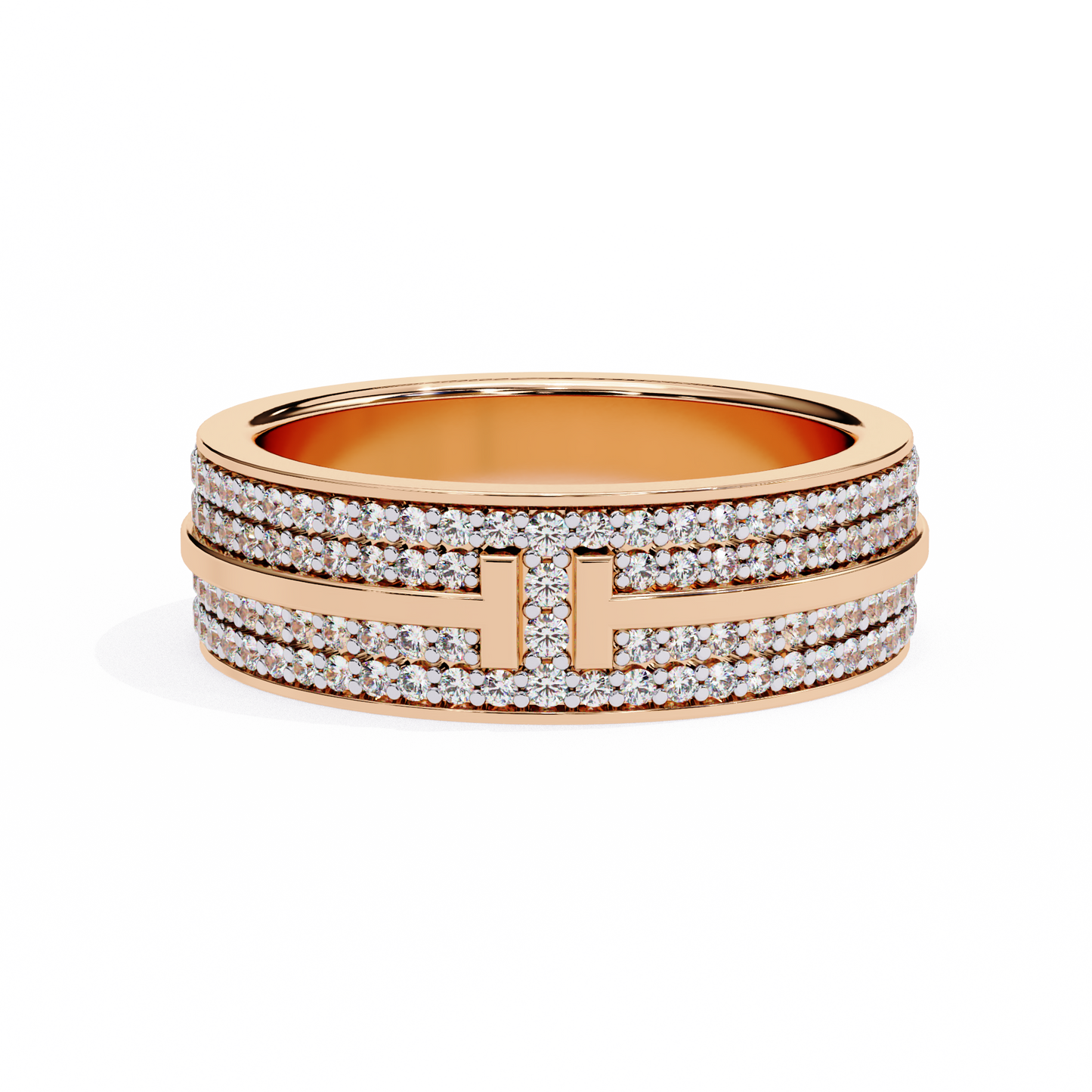 T-Bar Luxe Pavé Diamond Ring