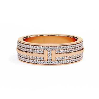 T-Bar Luxe Pavé Diamond Ring
