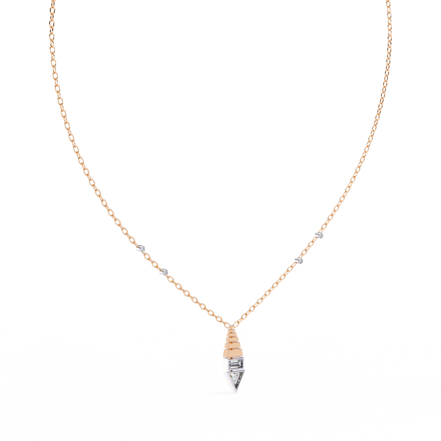 Geometric Diamond Accent Pendant
