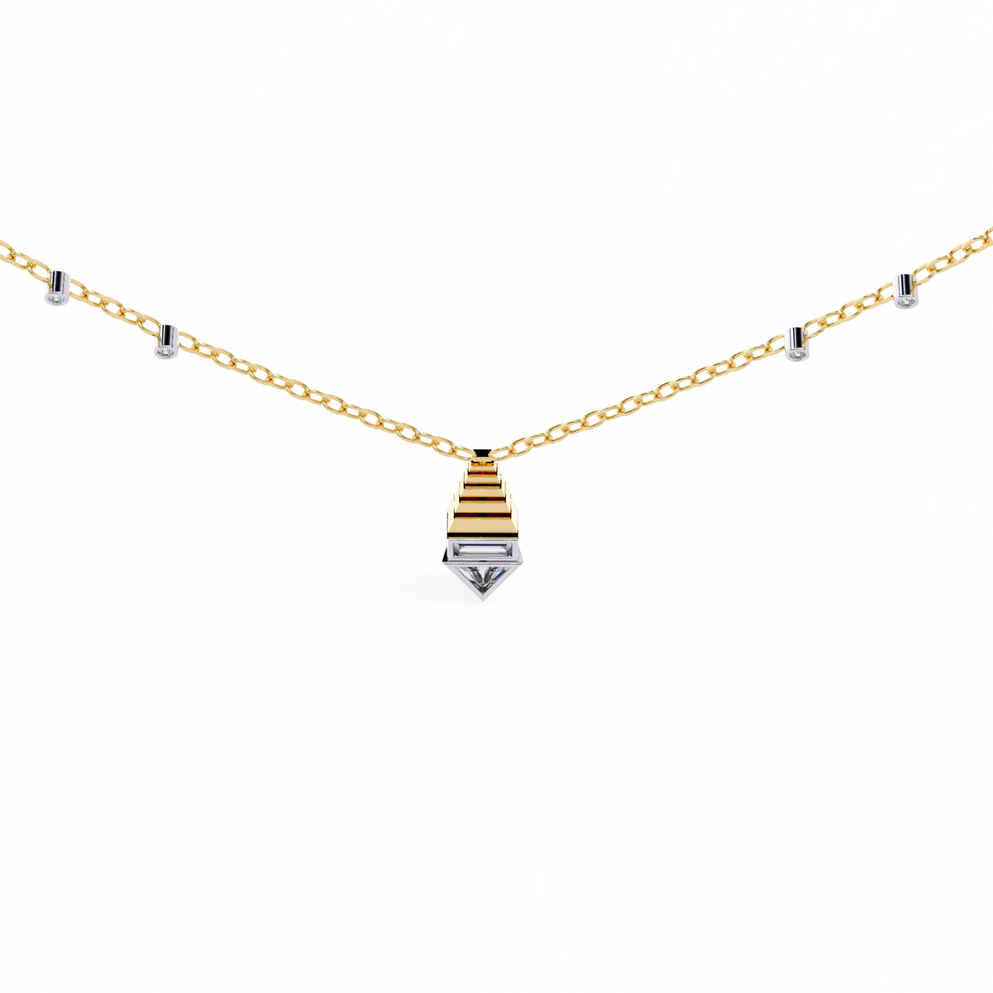 Geometric Diamond Accent Pendant