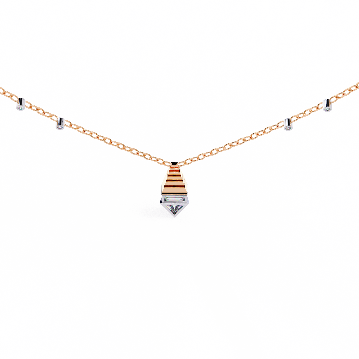Geometric Diamond Accent Pendant