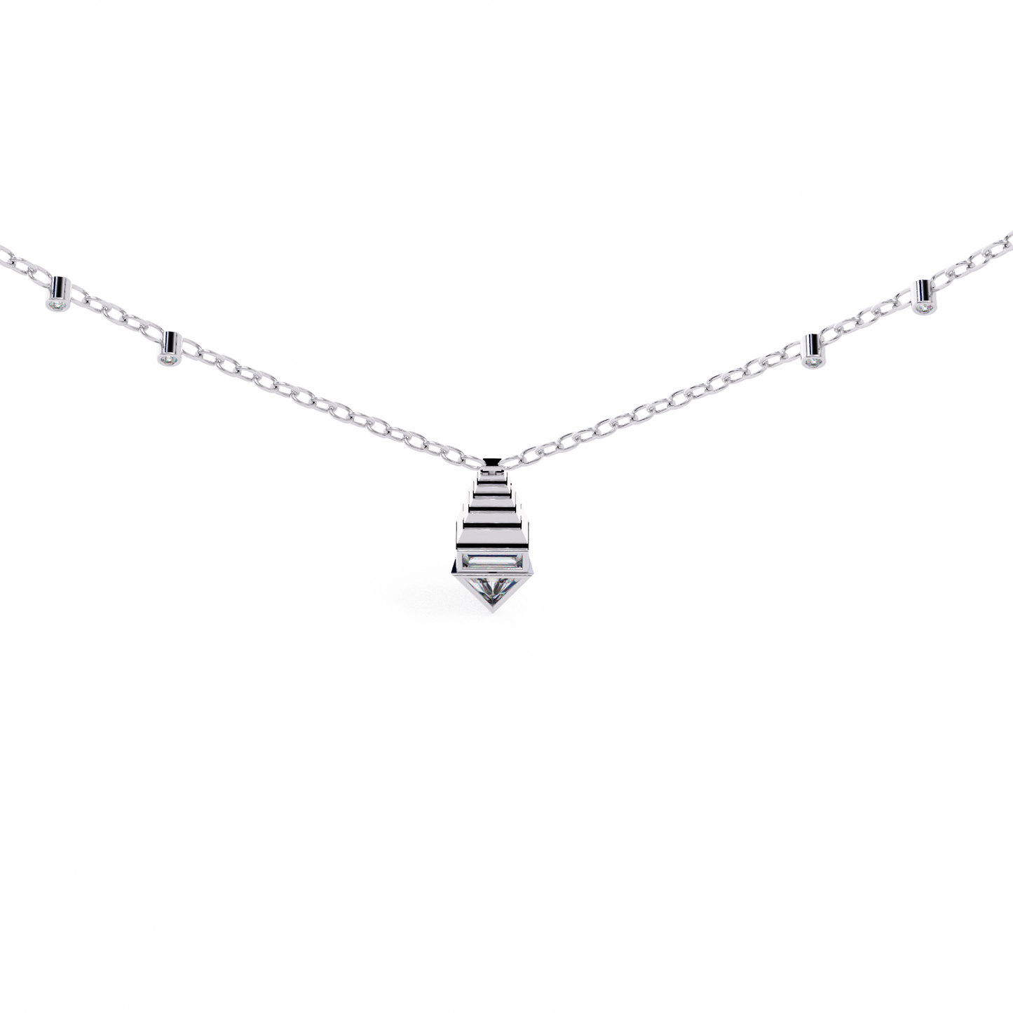 Geometric Diamond Accent Pendant