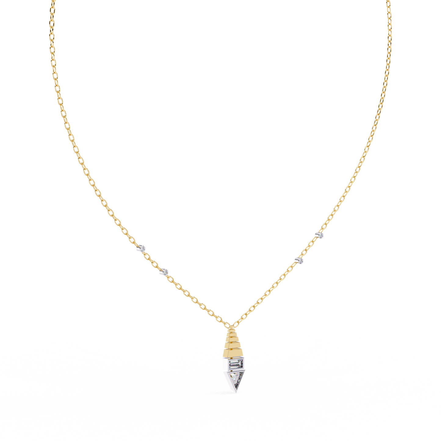 Geometric Diamond Accent Pendant