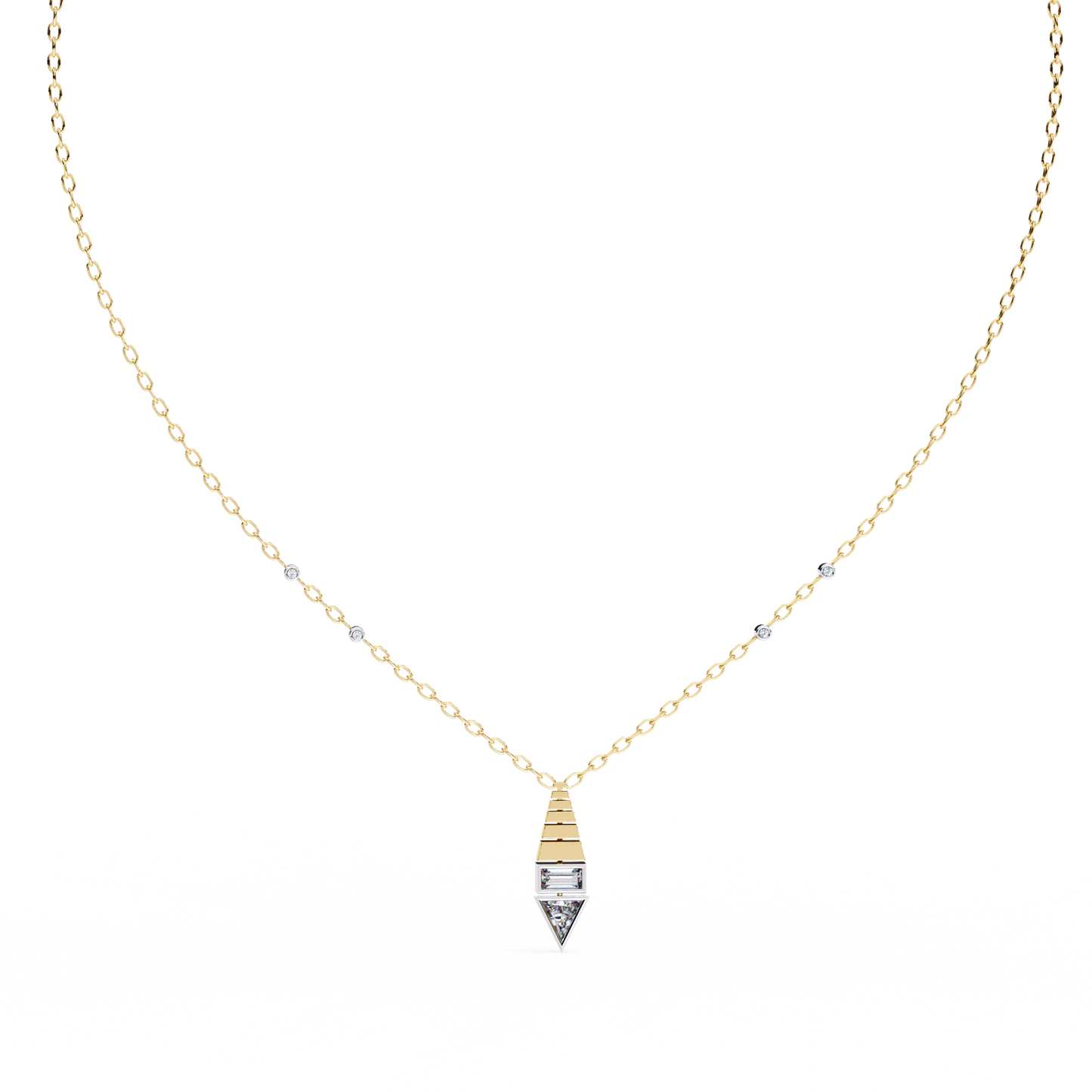 Geometric Diamond Accent Pendant
