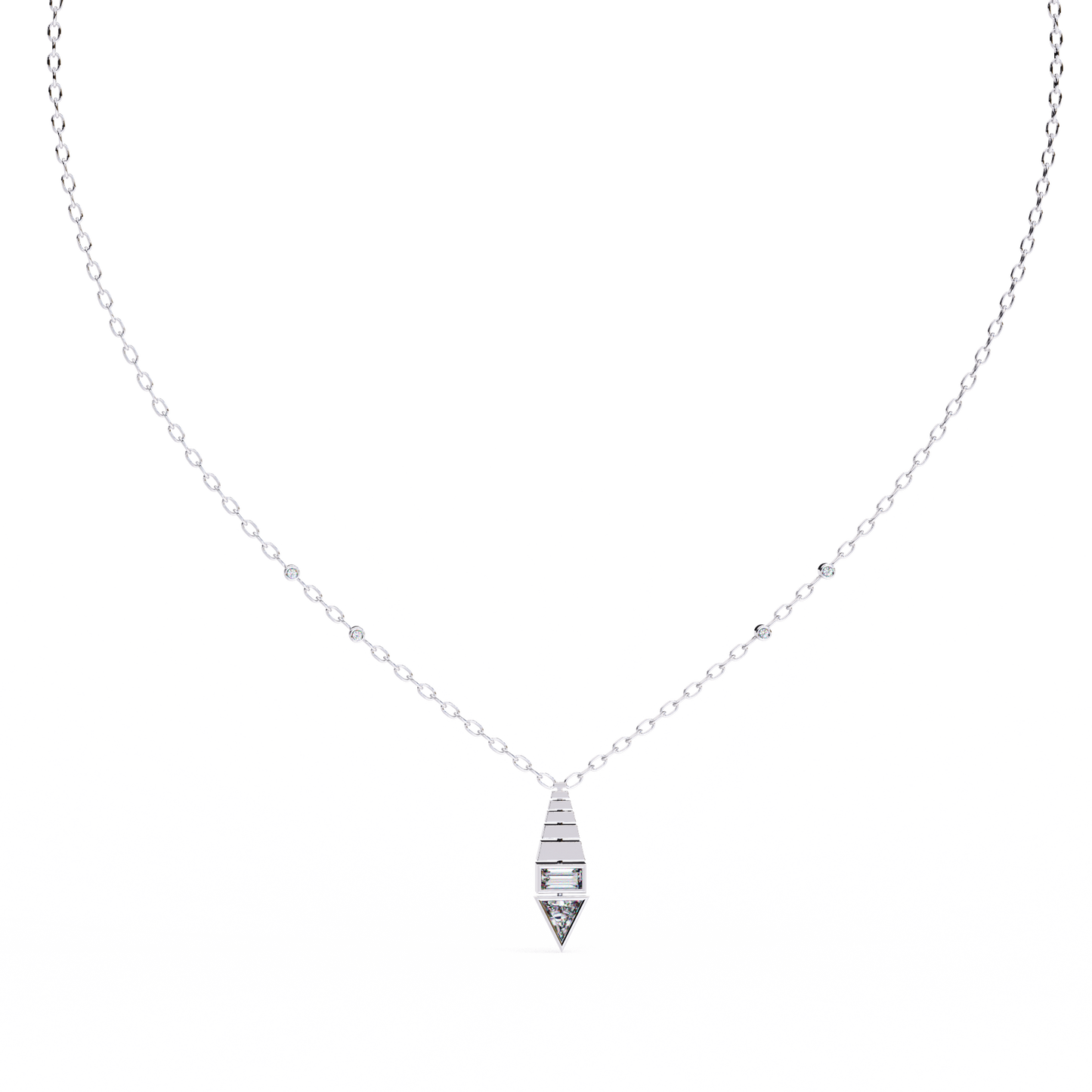 Geometric Diamond Accent Pendant