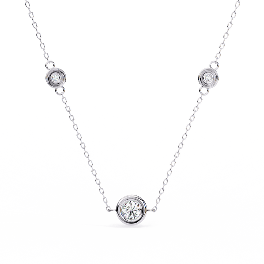 Trinity Bezel Diamond Station Pendant