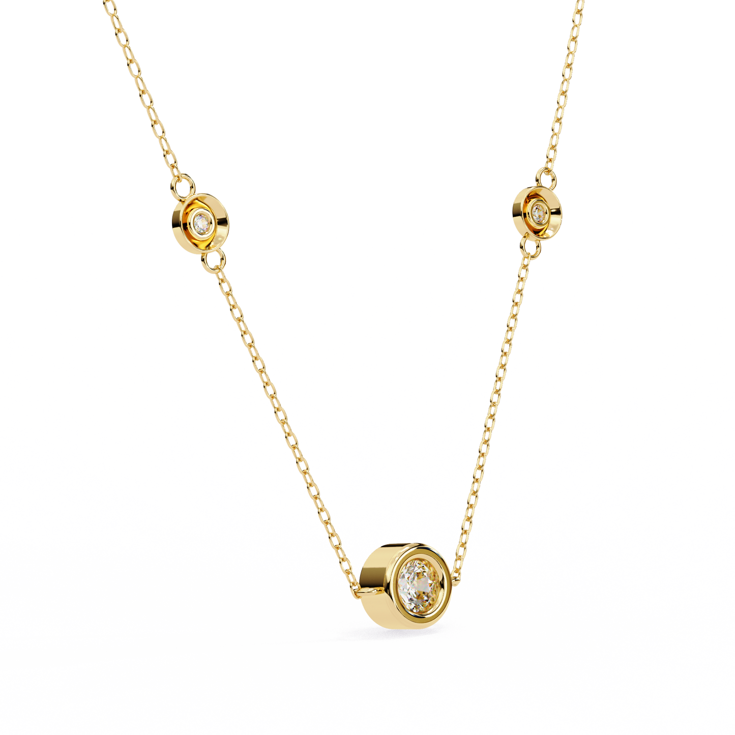 Trinity Bezel Diamond Station Pendant