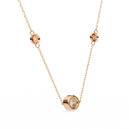 Trinity Bezel Diamond Station Pendant