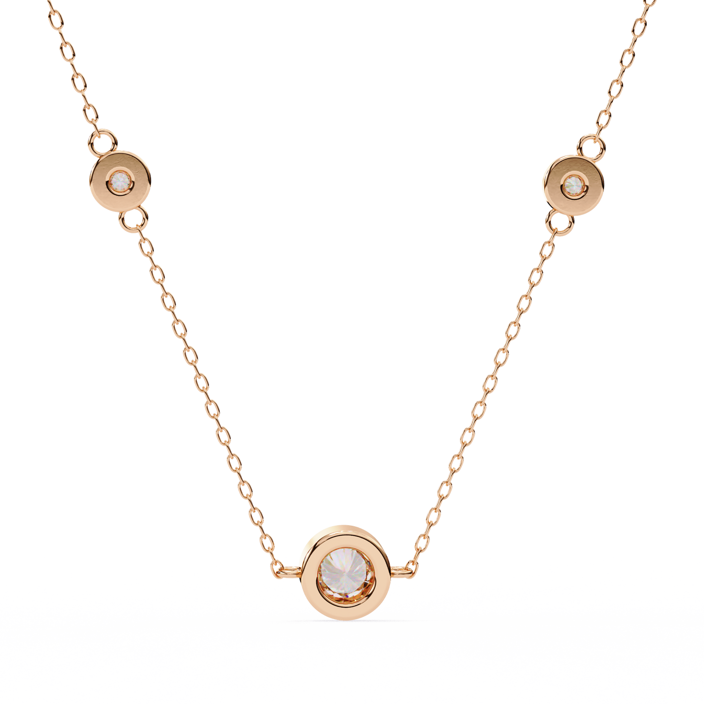 Trinity Bezel Diamond Station Pendant