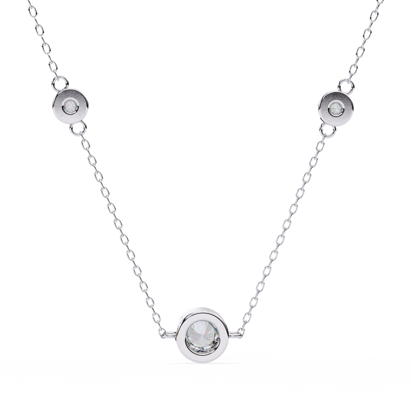 Trinity Bezel Diamond Station Pendant