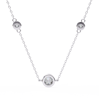 Trinity Bezel Diamond Station Pendant