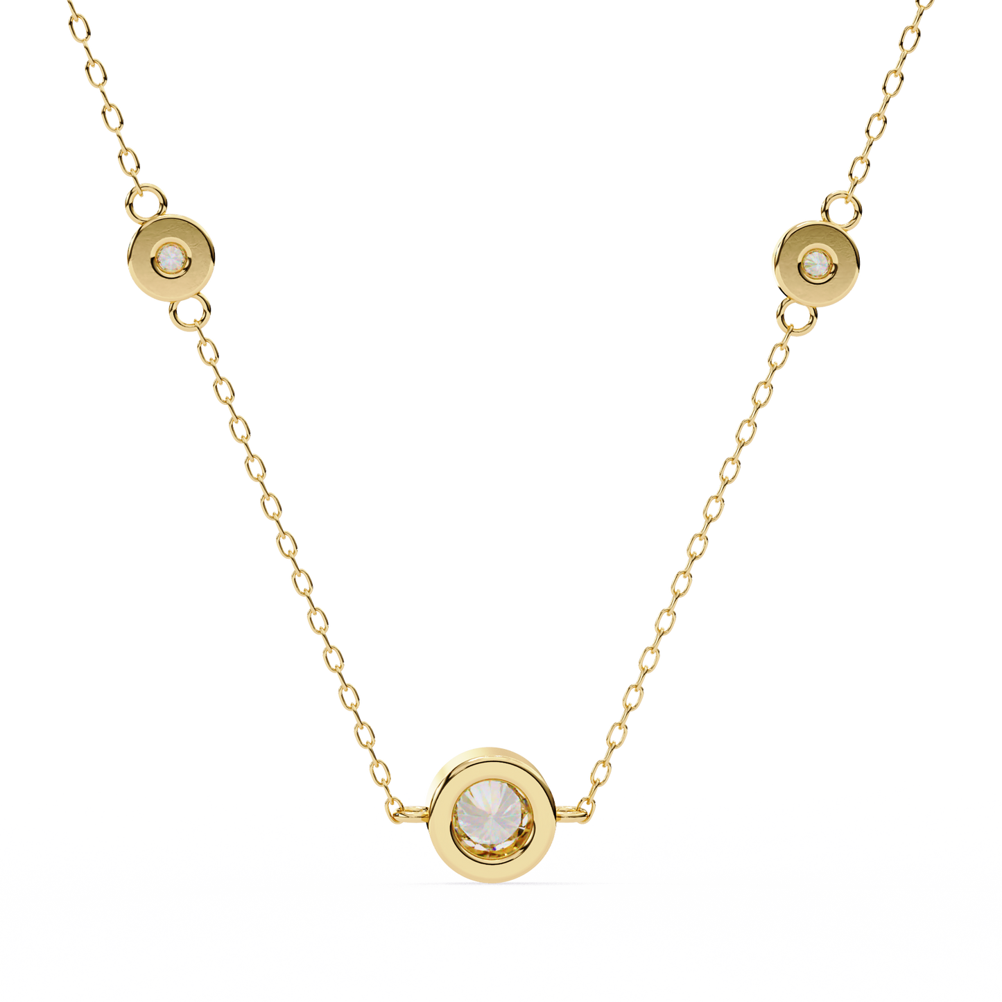 Trinity Bezel Diamond Station Pendant
