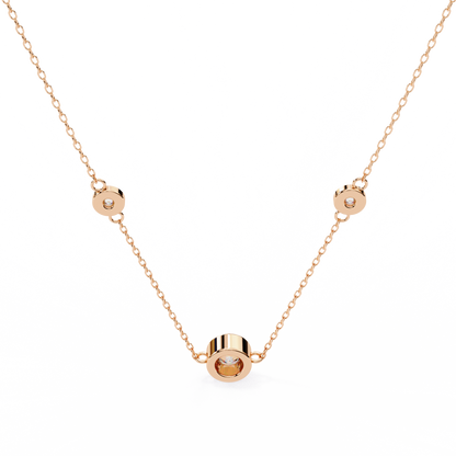Trinity Bezel Diamond Station Pendant