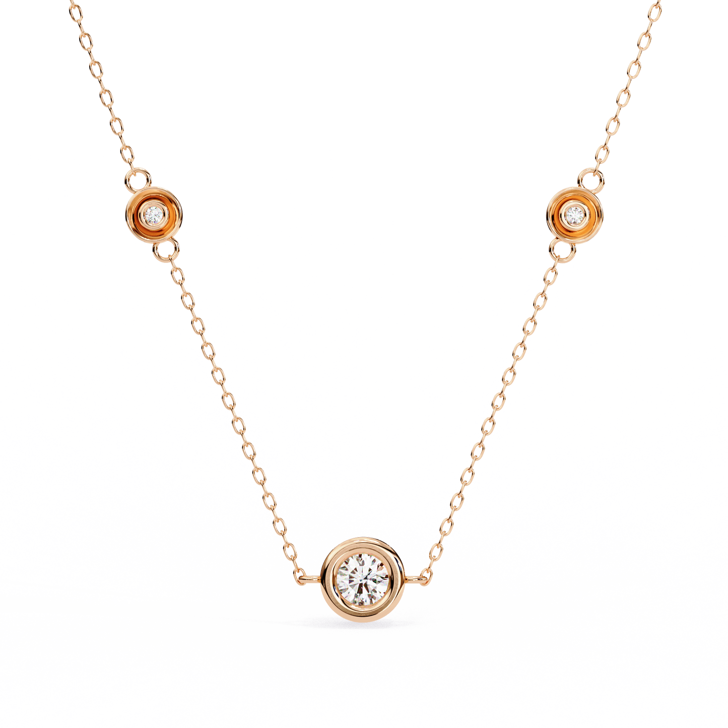 Trinity Bezel Diamond Station Pendant