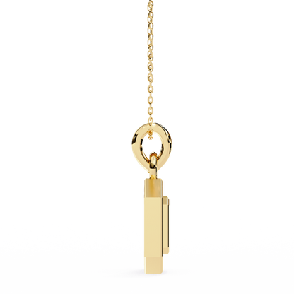 Regal Halo Diamond Initial Pendant