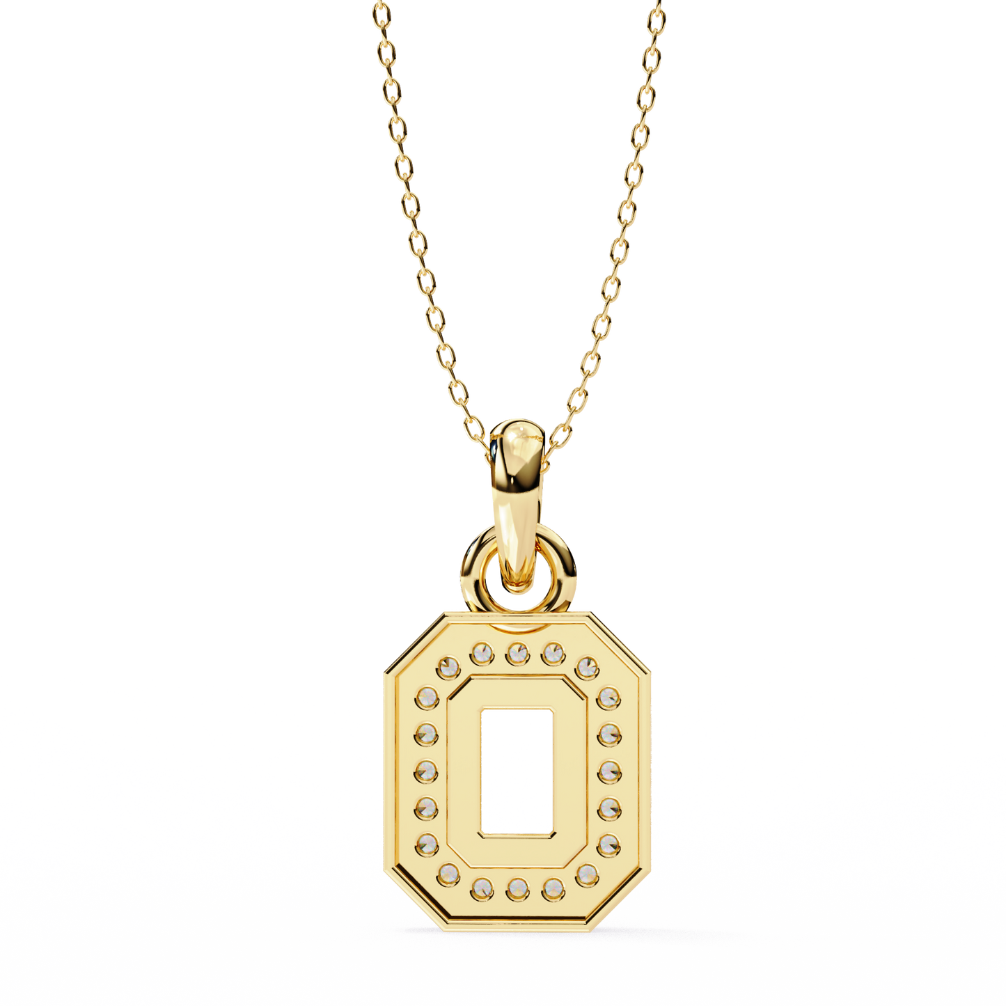 Regal Halo Diamond Initial Pendant