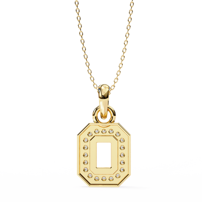Regal Halo Diamond Initial Pendant