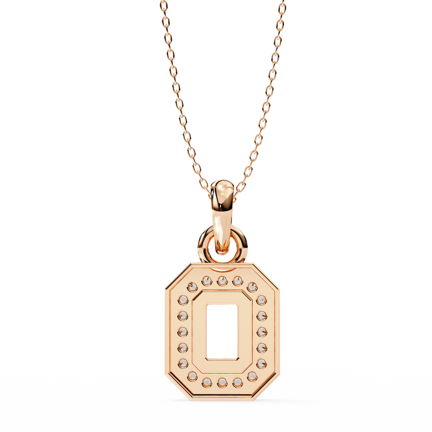 Regal Halo Diamond Initial Pendant
