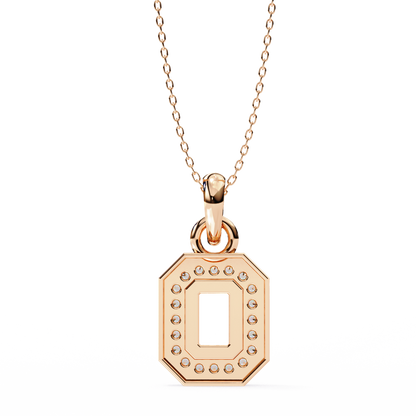 Regal Halo Diamond Initial Pendant