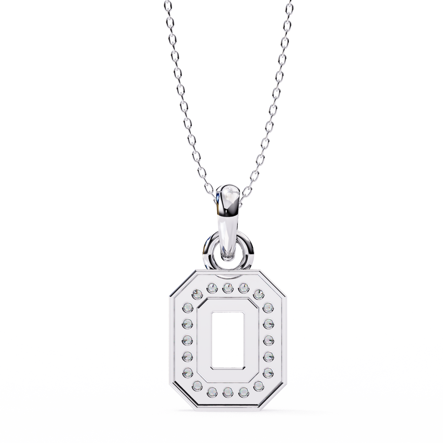 Regal Halo Diamond Initial Pendant