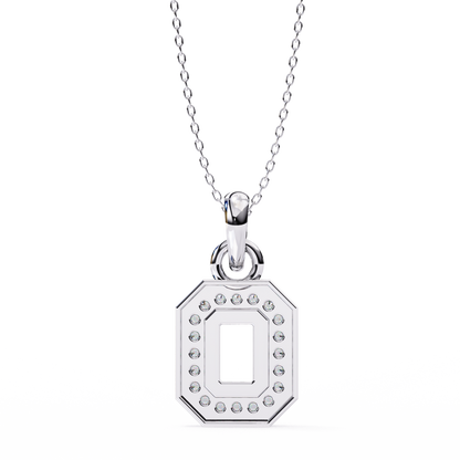 Regal Halo Diamond Initial Pendant