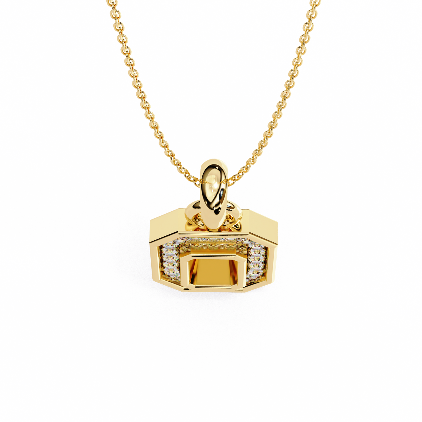 Regal Halo Diamond Initial Pendant
